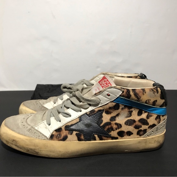 Golden Goose Mid Star Leopard Print Sneakers - Picture 2 of 15